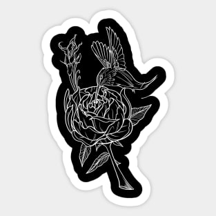 Hummingbird Hark Blk Sticker